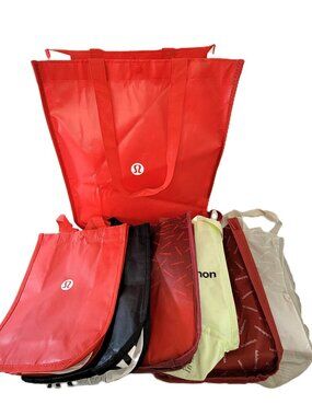 Lot of 7 Lululemon Reusable Shopping Bags - 1 Large & 6 Small